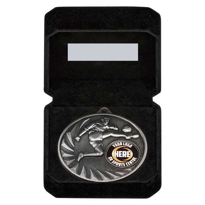 Gold Male Football Medal in Case