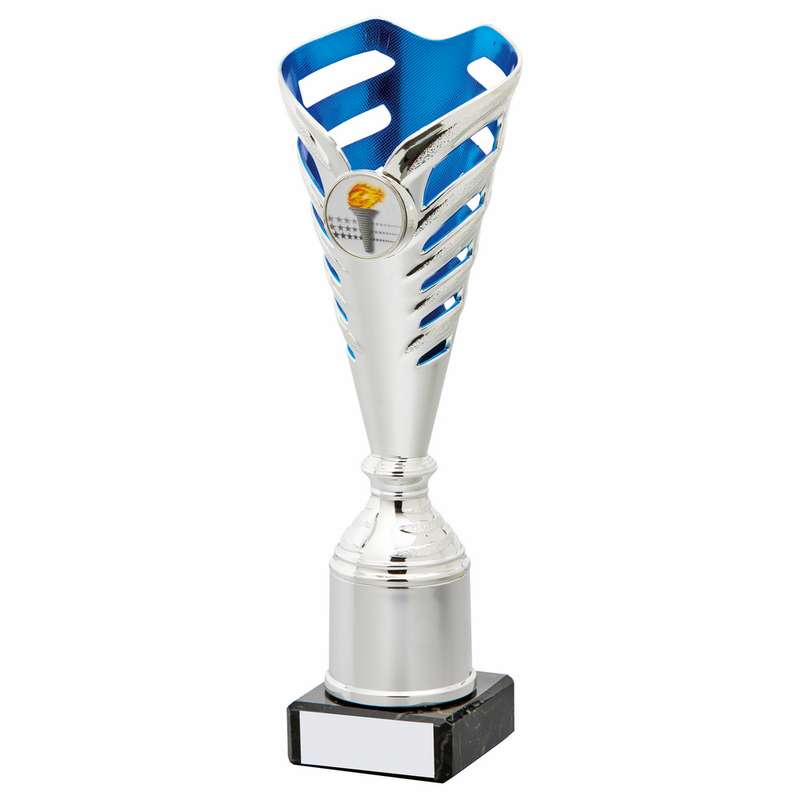 Silver and Blue Scuplture