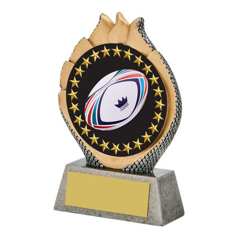 Antique Silver Rugby Resin Stand