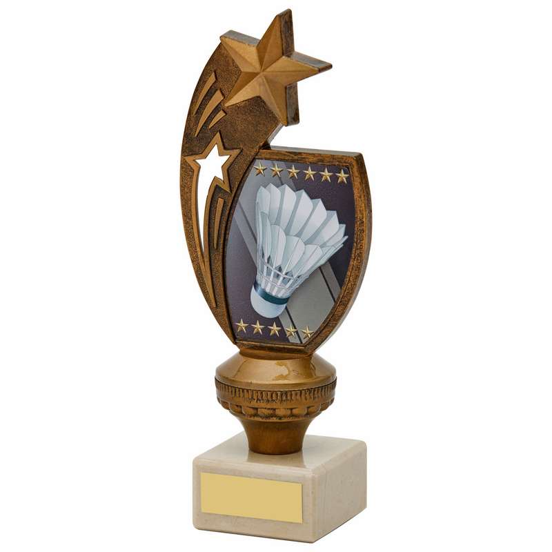 Antique Gold Shuttle Cock Trophy