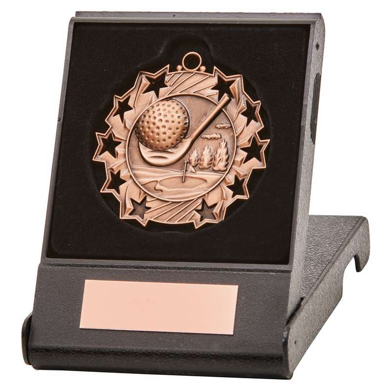Gold Star Golf Medal in Case