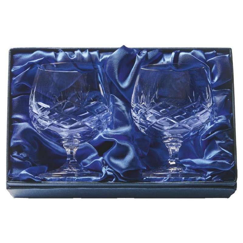 Two Crystal Brandy Balloons (In Presentation Case)