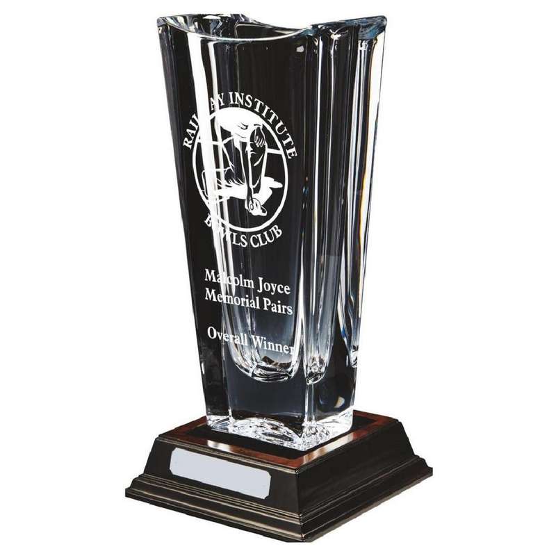 Large Bohemia Crystalite Vase Award (With Panel for Engraving)