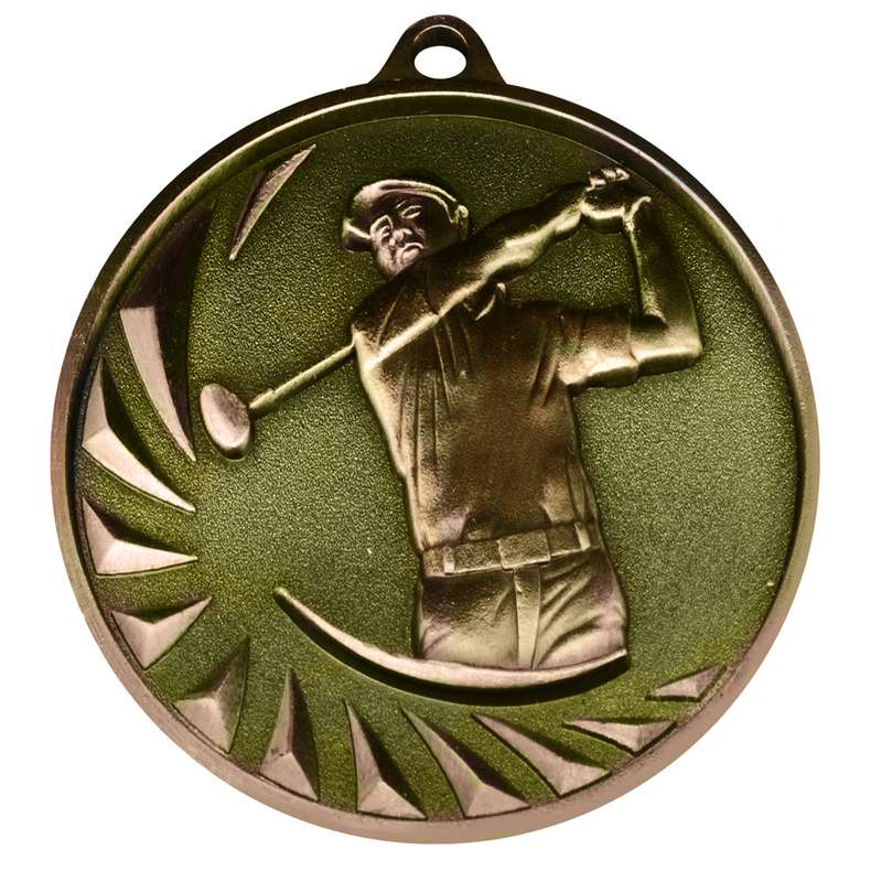 Gold 70mm Male Golf Medal