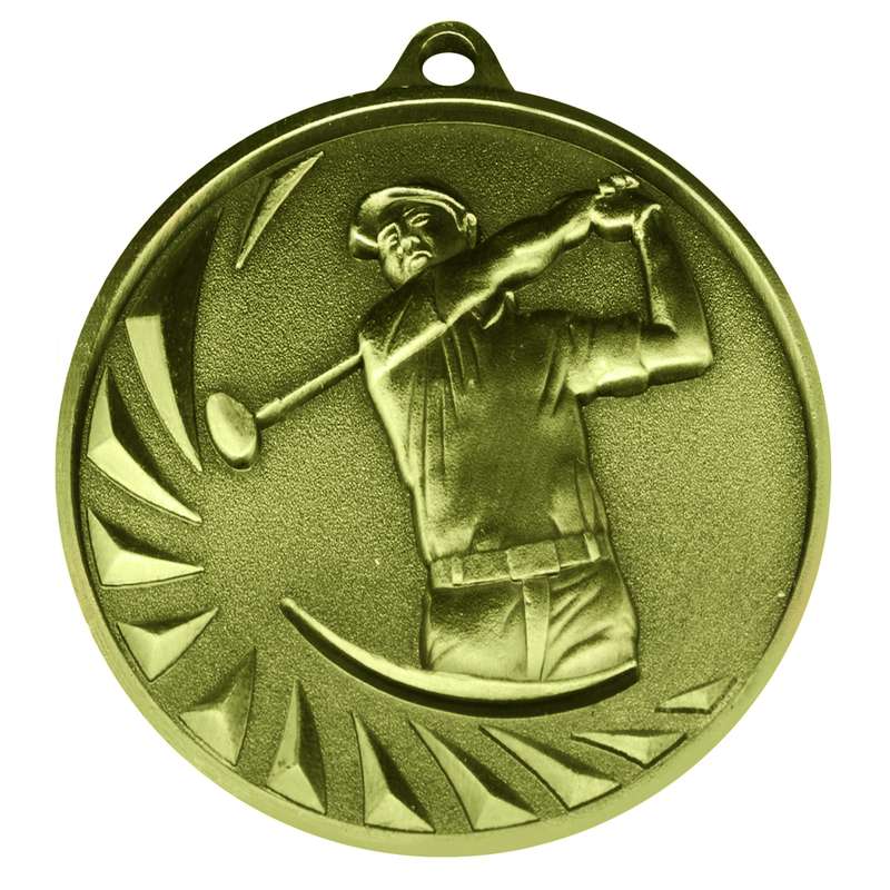 Gold 70mm Male Golf Medal