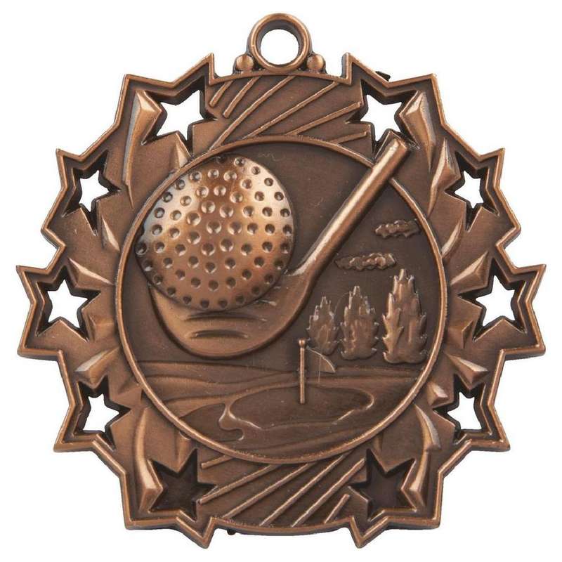 Gold 70mm Male Golf Medal