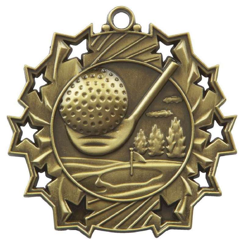 Gold 70mm Male Golf Medal