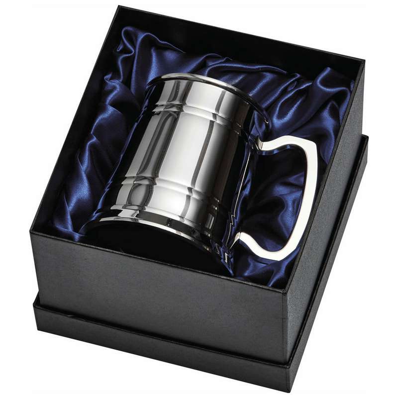 1 Pint Banded Stainless Steel Tankard in Presentation Case
