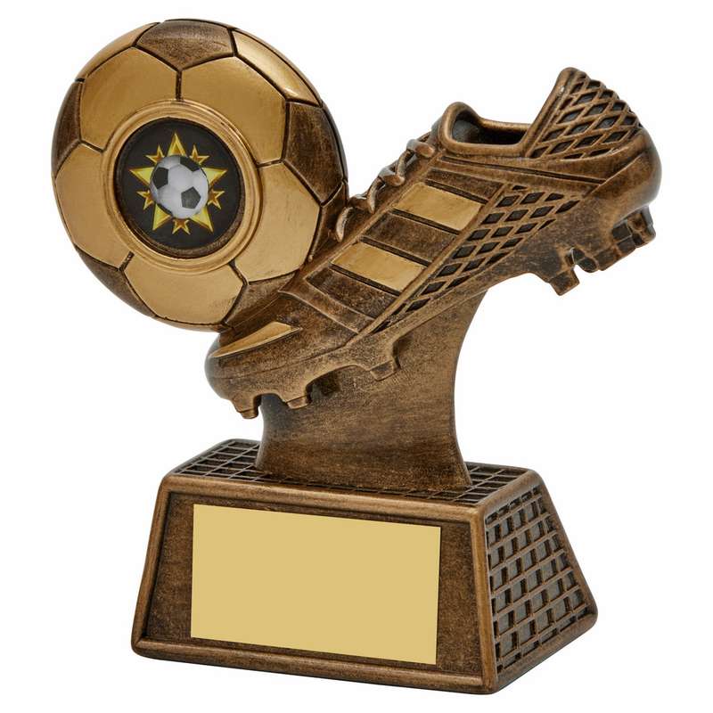 Antique Gold Resin Football Boot