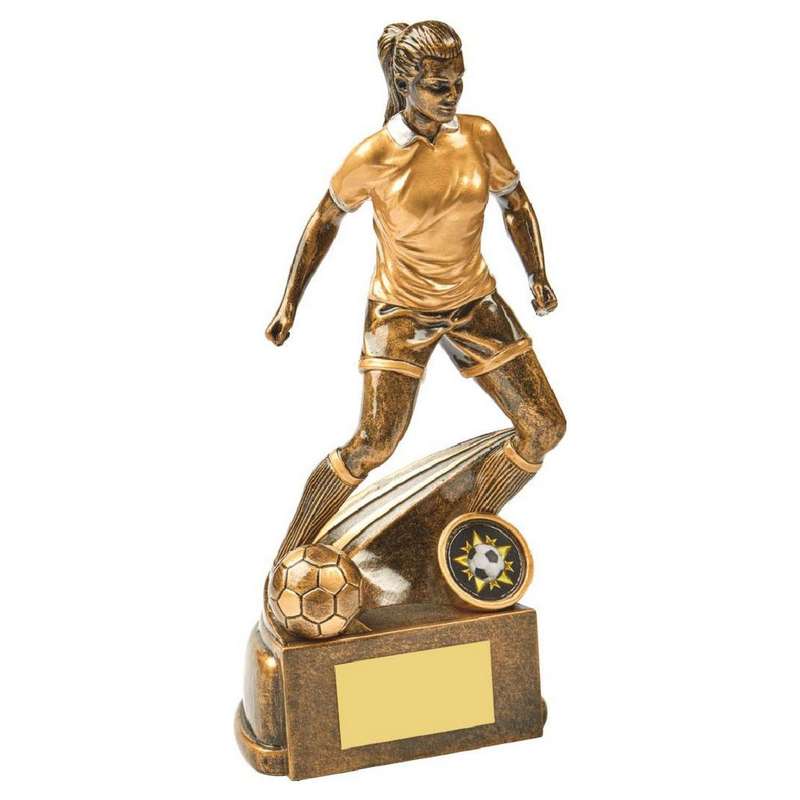 Antique Gold Female Football Resin