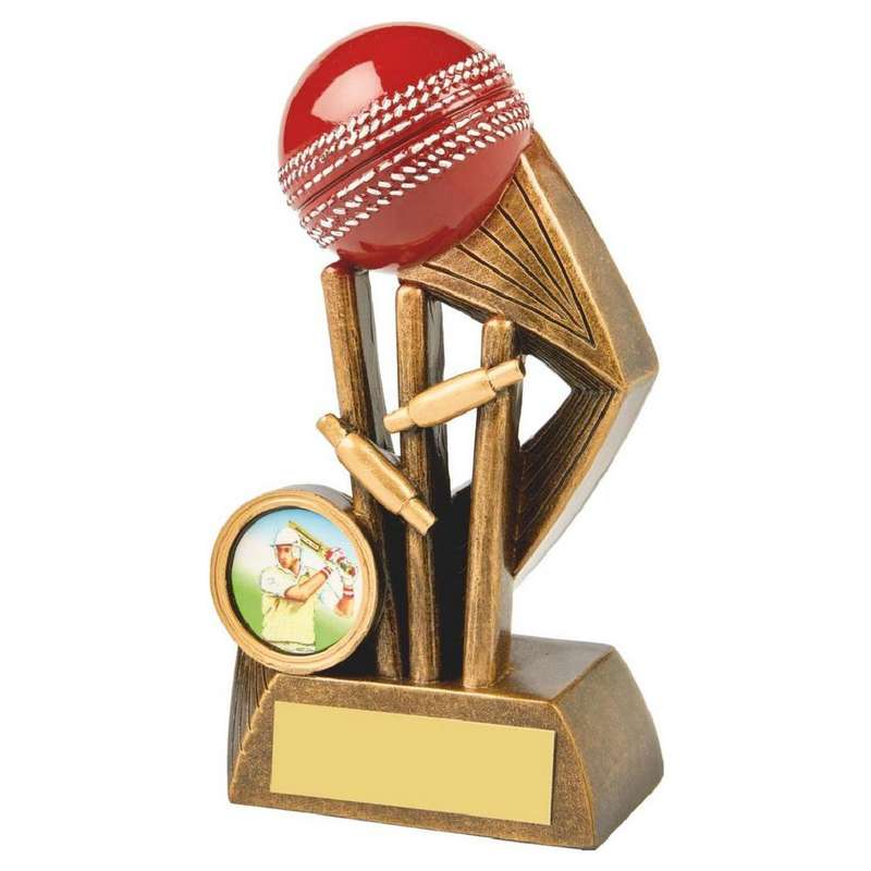 Resin Cricket Award with Red Ball – HEAVY