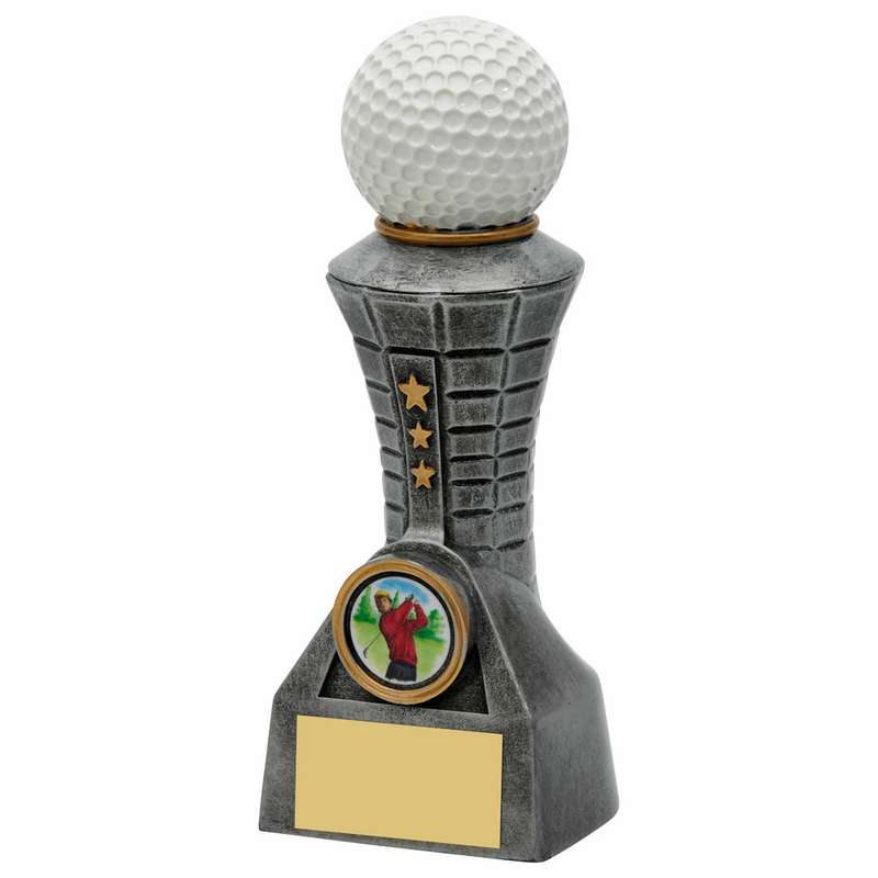 Antique Silver Resin Golf Ball Tower Award