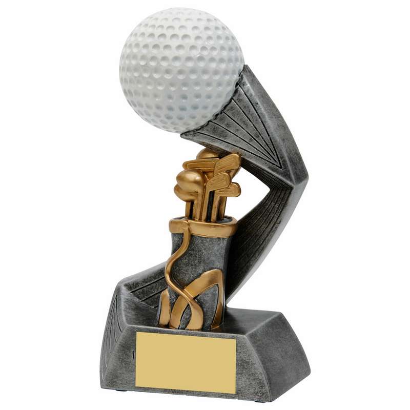 Antique Silver Resin Golf Ball/Bag Award