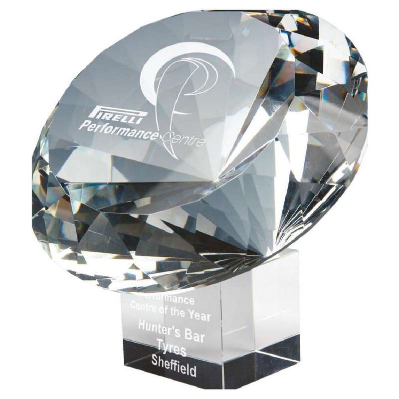 Heavy Crystal Diamond Resting on Crystal Base