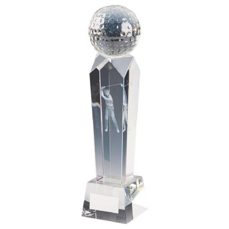 Crystal Column with 3D Golf Image (In Presentation Case)