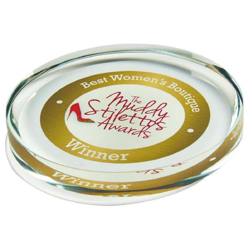 Round Glass Paperweight for Colour Printing (In Presentation Case)