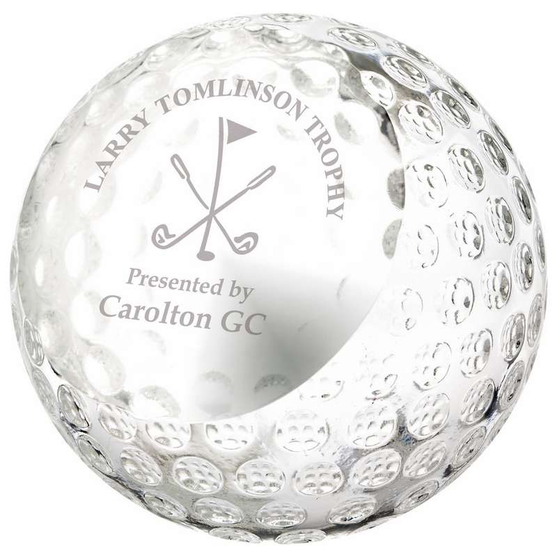Crystal Golf Ball with personalisation panel