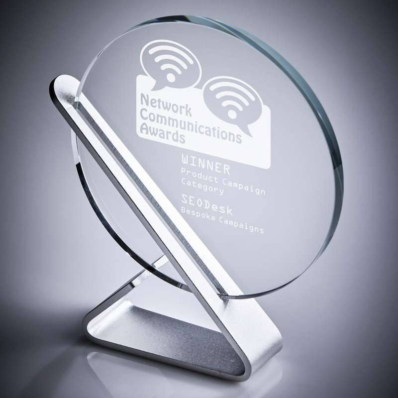 Glass Circle on Metal Base