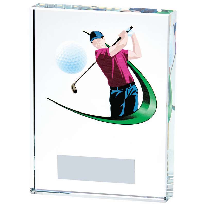 Clear/Colour Glass Golf Award – Male