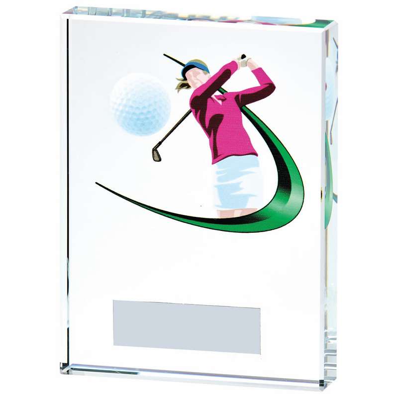 Clear/Colour Glass Golf Award – Female
