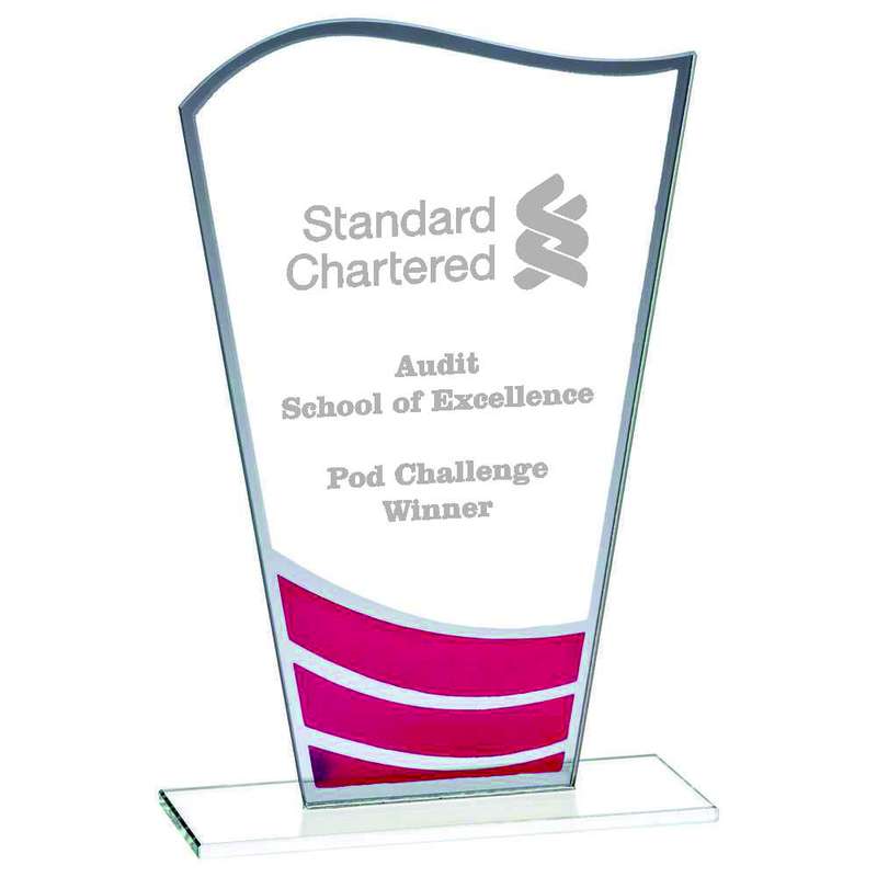Clear Red Wave Glass Award