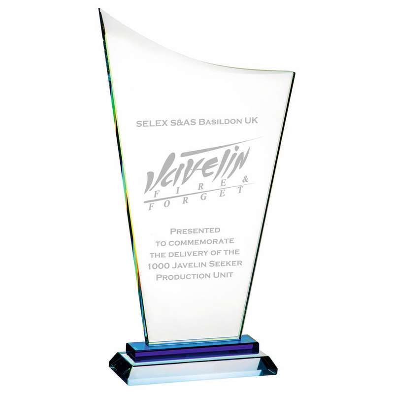 Crystal Award with Blue Base