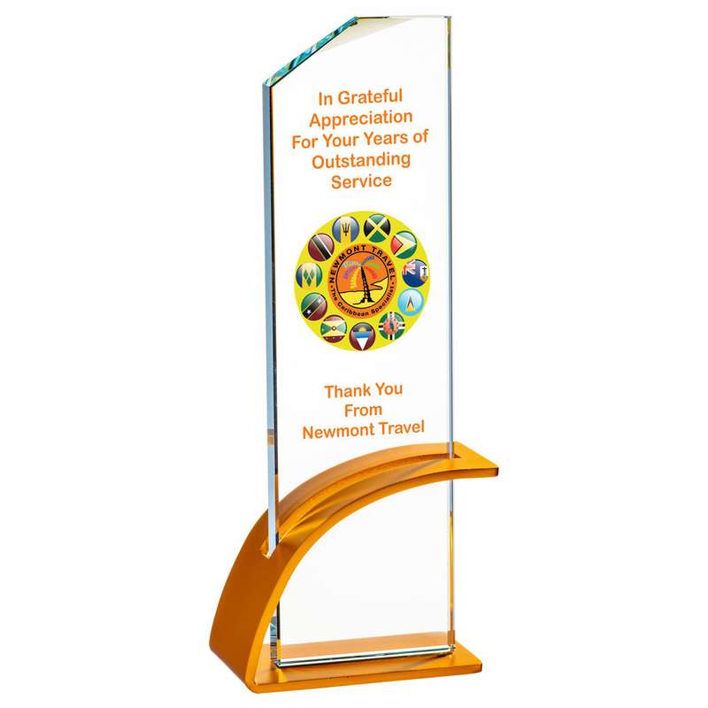 Clear Glass Award with Metal Base