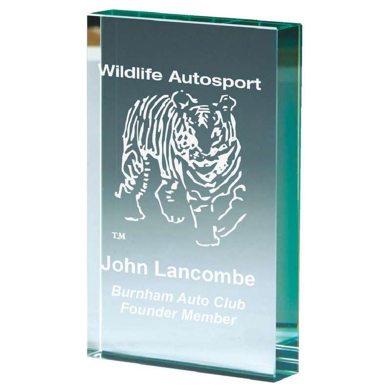 Premium Jade Glass Block Award (In Presentation Case)