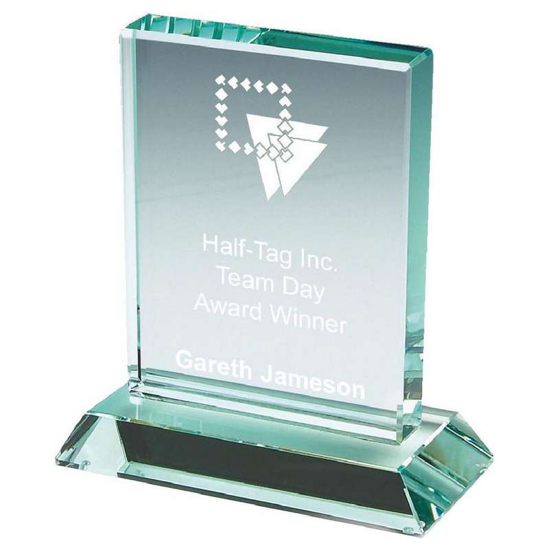 Premium Jade Glass Rectangular Stand (In Presentation Case)
