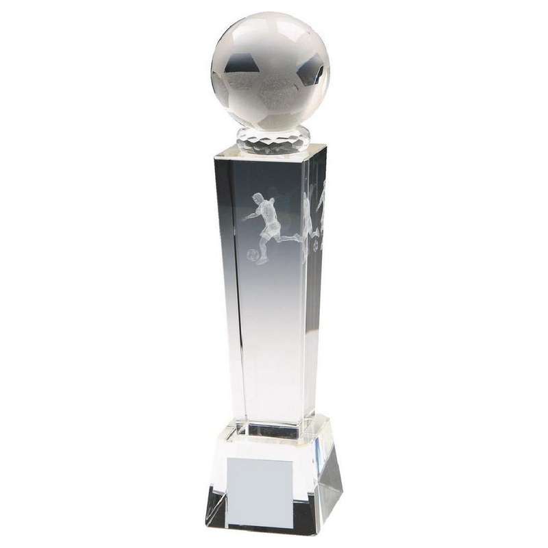 Crystal Column 3D Football Award